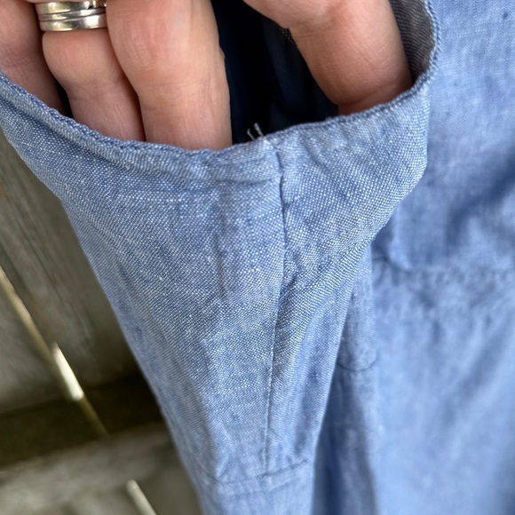 Boden Virginie Linen Midi Dress Chambray bra friendly coastal 16/18R 16 18 - Picture 9 of 16